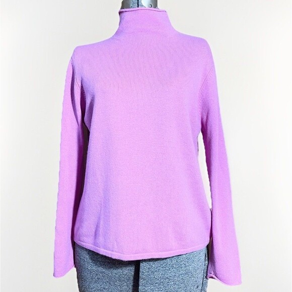LORD & TAYLOR Sweaters - Lord & Taylor Womens Large Cashmere Sweater Pink Mock Neck Two Ply Vintage